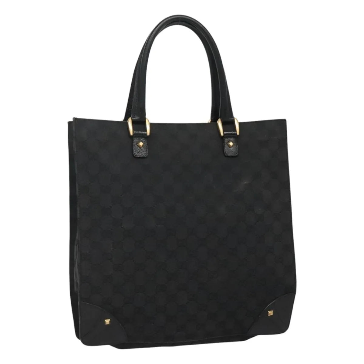 Gucci Nailhead Tote GG Canvas, Black, Canvas, Tote Bag