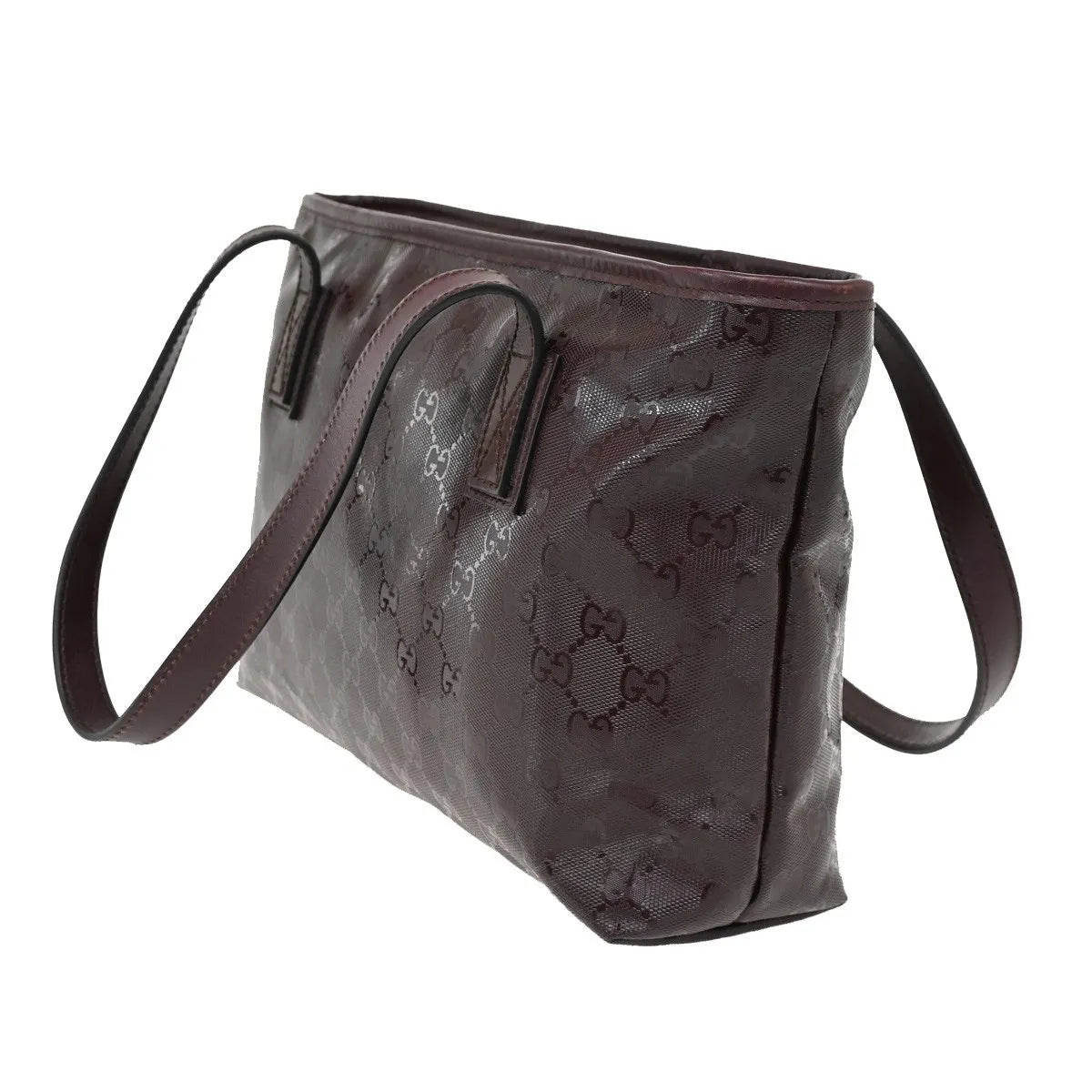 Gucci Plus Tote GG Imprime, Burgundy, PVC, Shoulder Bag