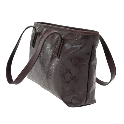 Gucci Plus Tote GG Imprime, Burgundy, PVC, Shoulder Bag