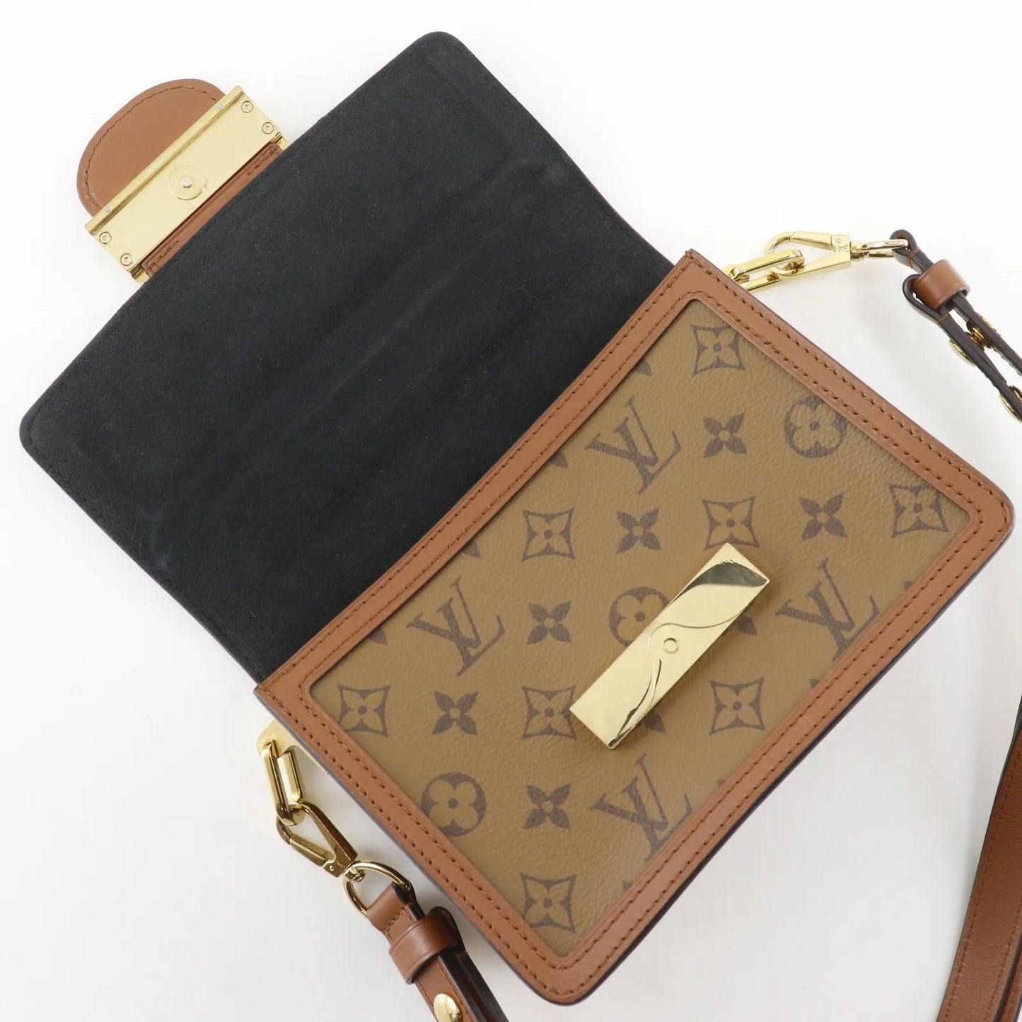 Louis Vuitton Dauphine Reverse Monogram Canvas, Brown, Canvas, Shoulder Bag