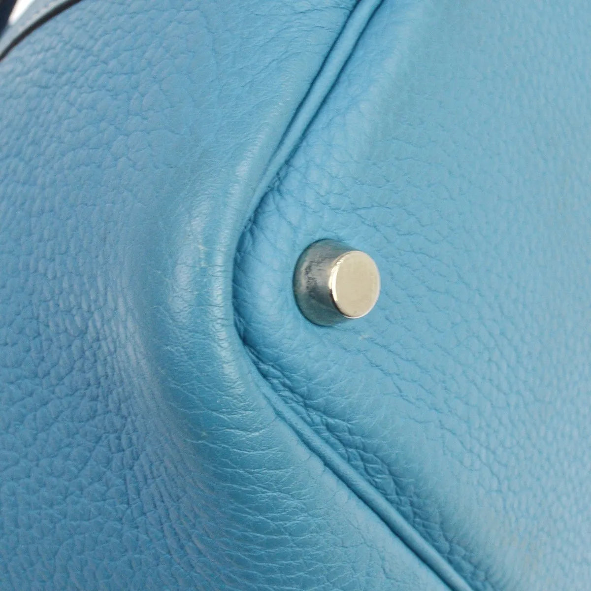 Hermes Picotin Clemence, Blue, Leather, Handbag