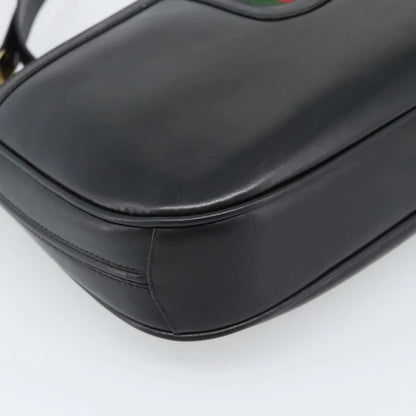 Gucci Vintage Horsebit Leather, Black, Leather, Shoulder Bag