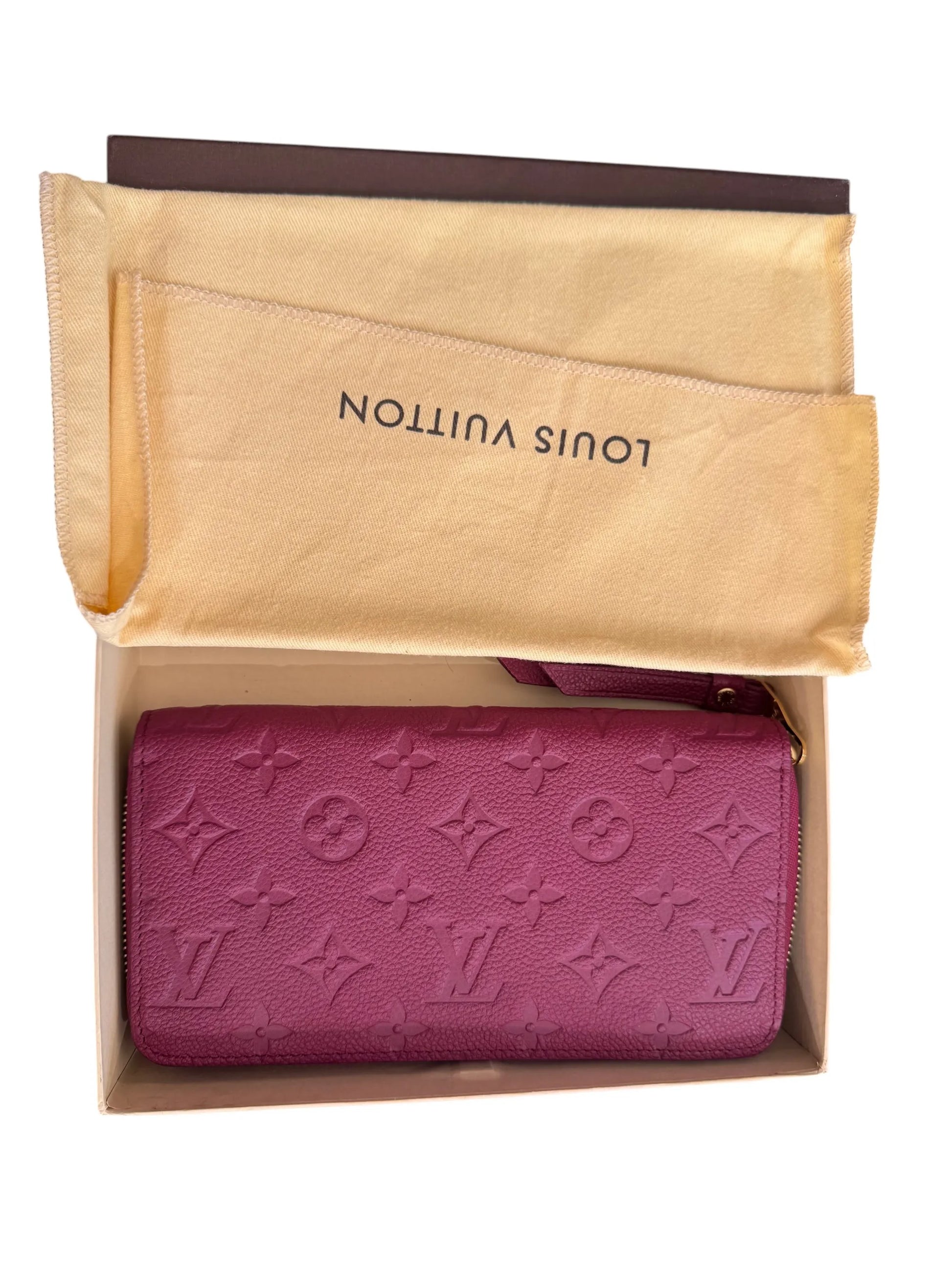 Louis Vuitton Clemence Monogram Canvas, Red, Leather, Wallet
