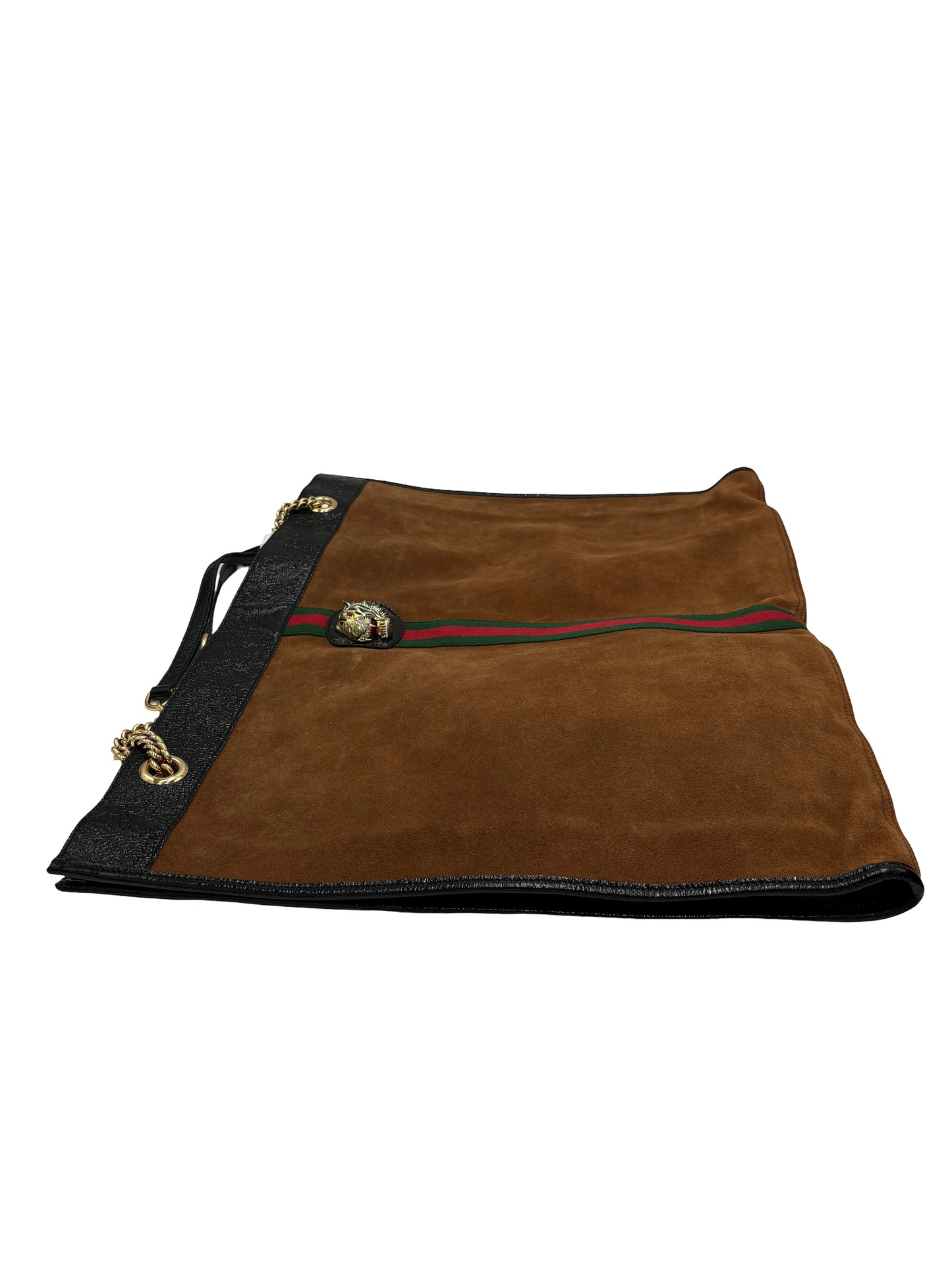 Gucci Rajah Chain Tote Suede, Brown, Suede, Tote Bag