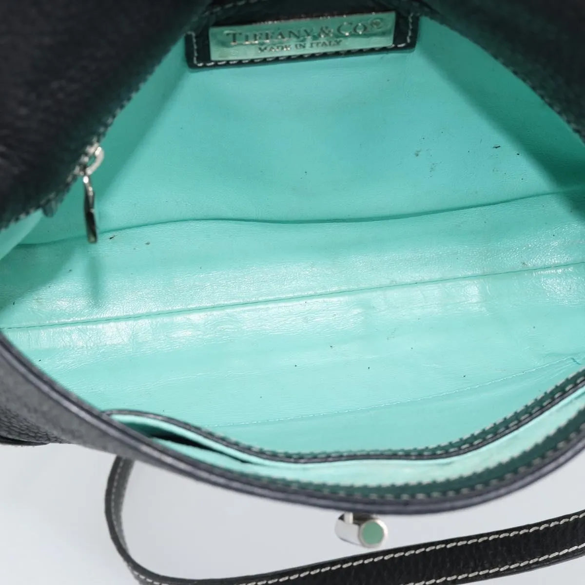 Tiffany & Co. Vintage Leather, Black, Leather, Shoulder Bag