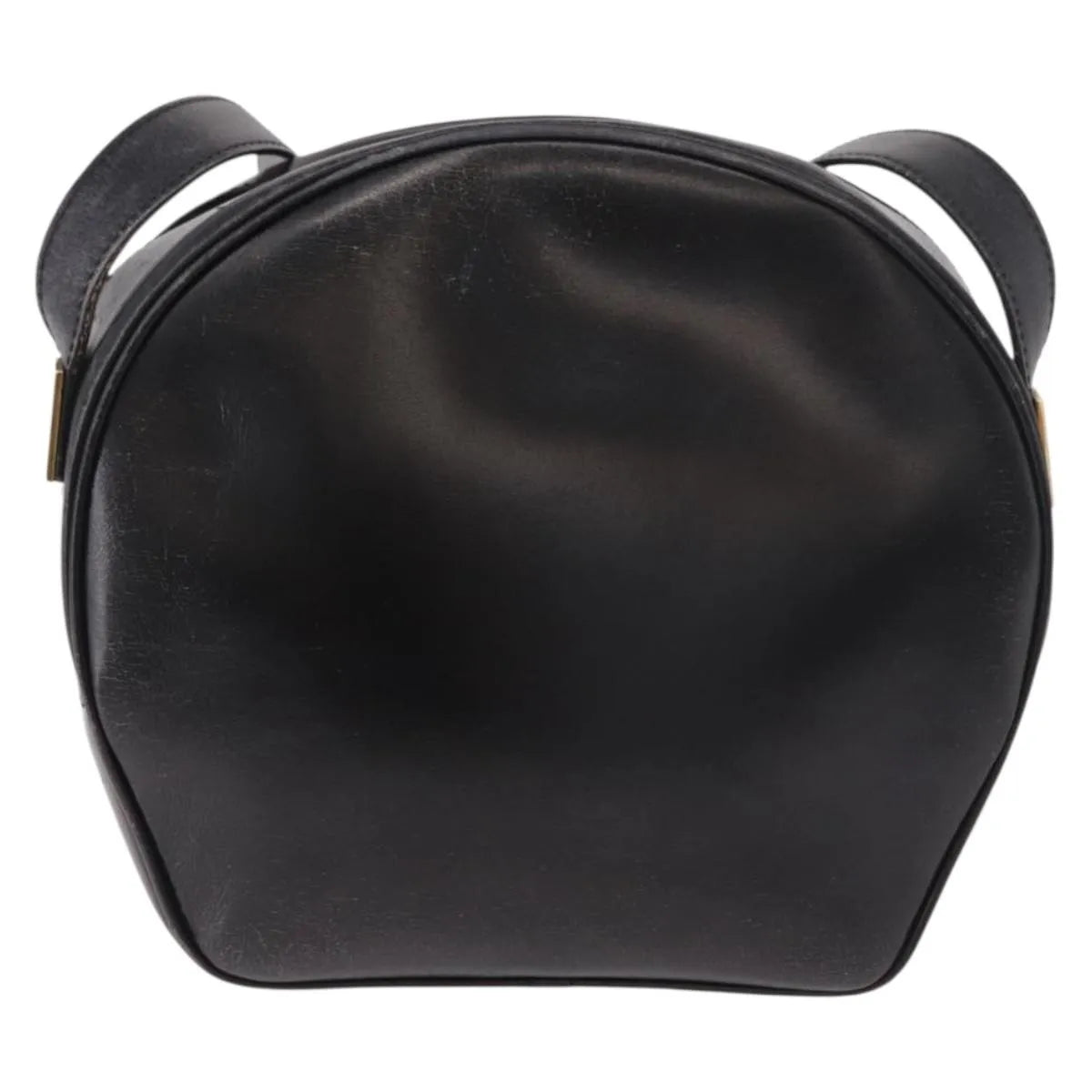 Celine Vintage Circle Logo Leather, Black, Leather, Shoulder Bag