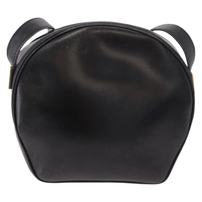 Celine Vintage Circle Logo Leather, Black, Leather, Shoulder Bag