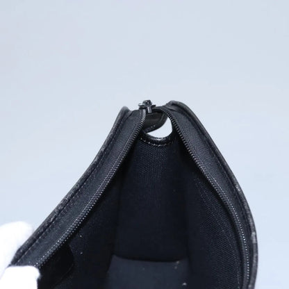 Christian Dior Vintage Honeycomb Zip Coated Canvas, Black, Canvas, Clutch