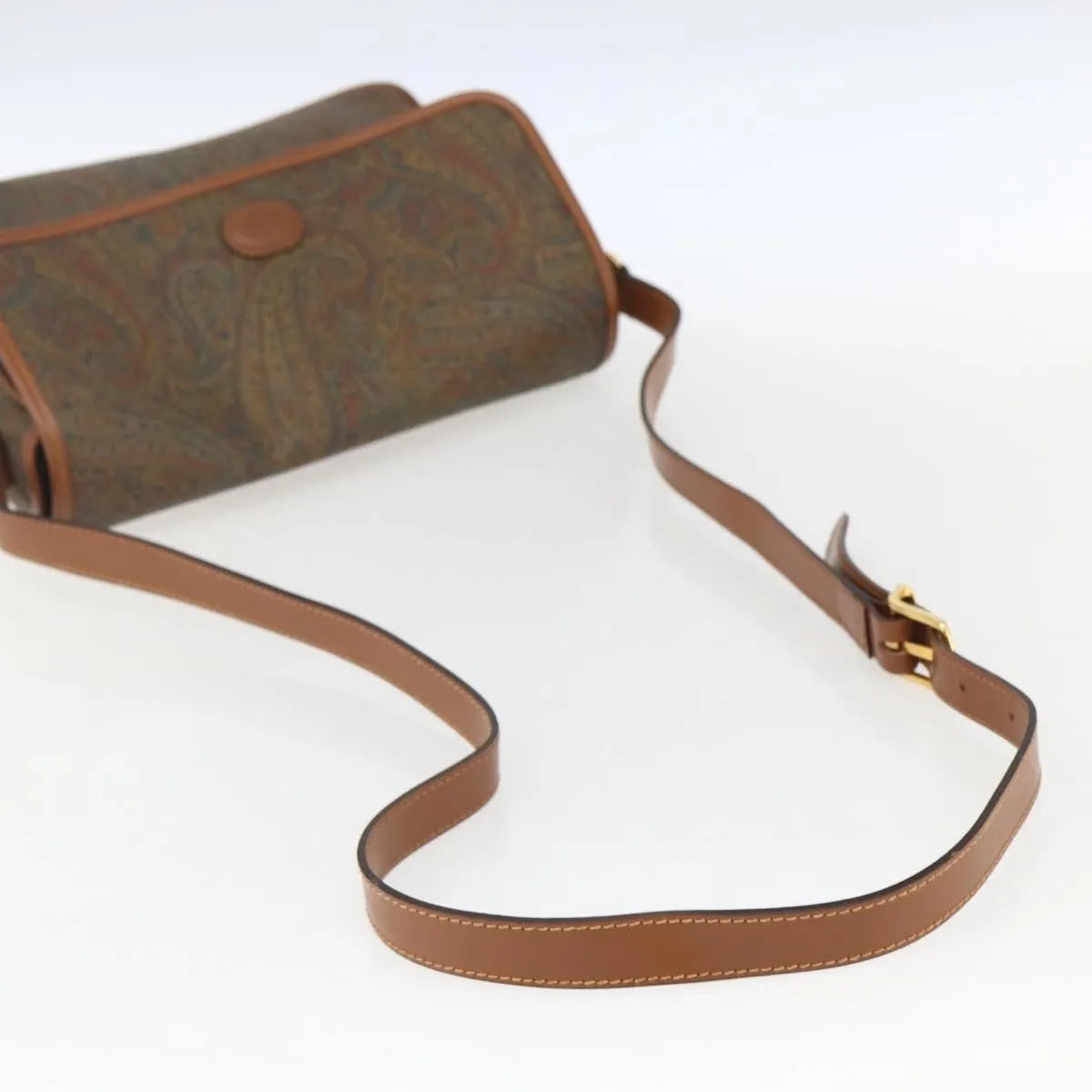 Valentino Garavani Vintage Canvas and Leather, Brown, Canvas, Shoulder Bag