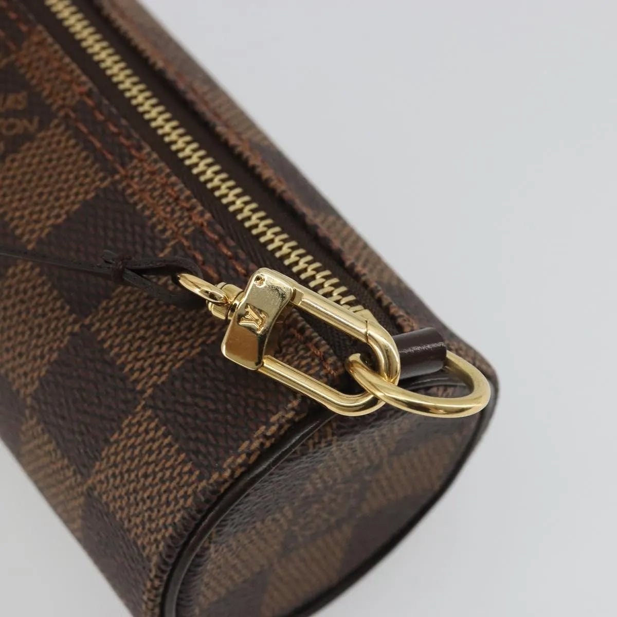 Louis Vuitton Papillon Pochette Damier Ebene, Brown, Canvas, Clutch