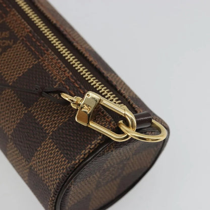 Louis Vuitton Papillon Pochette Damier Ebene, Brown, Canvas, Clutch