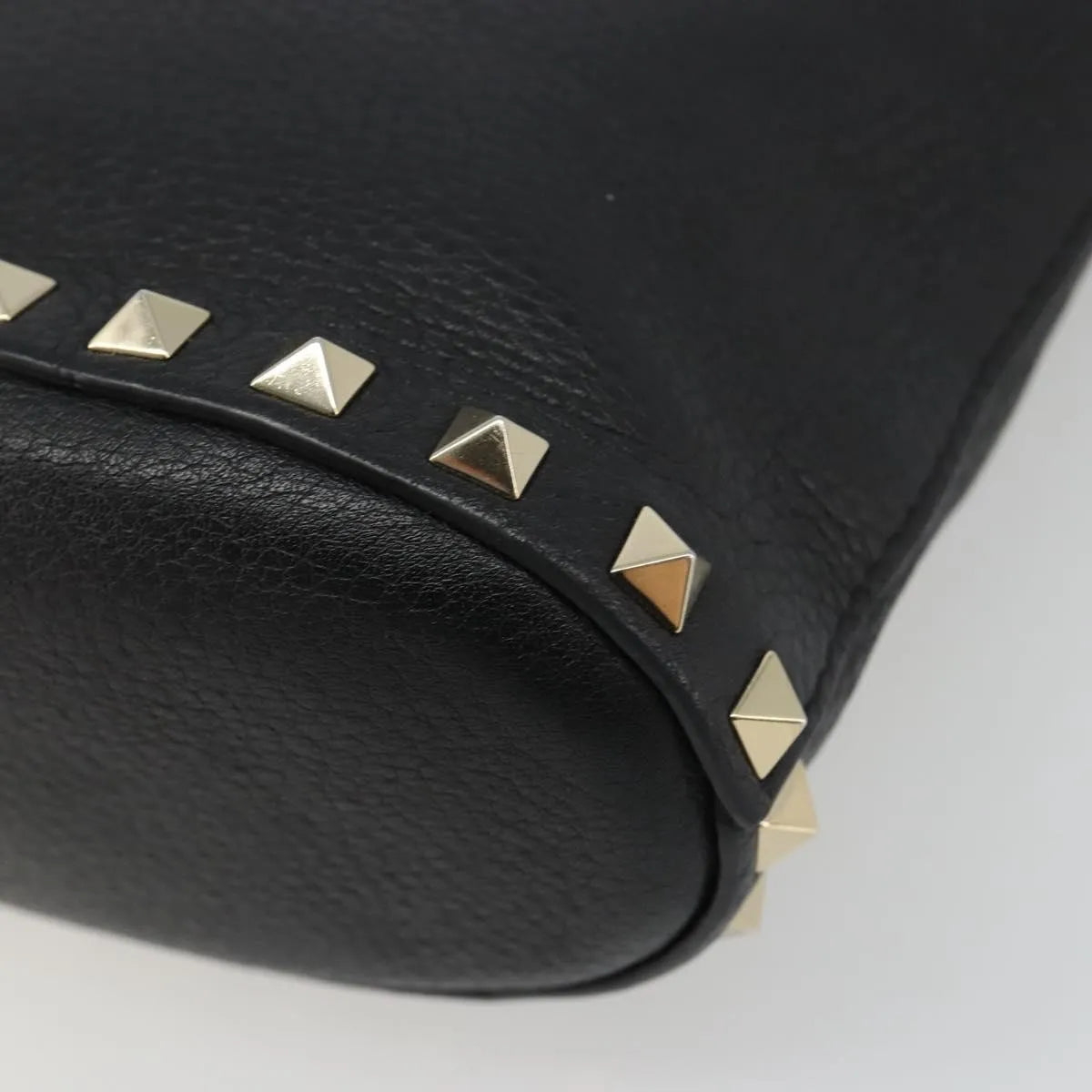 Valentino Garavani Rockstud Leather, Black, Leather, Handbag