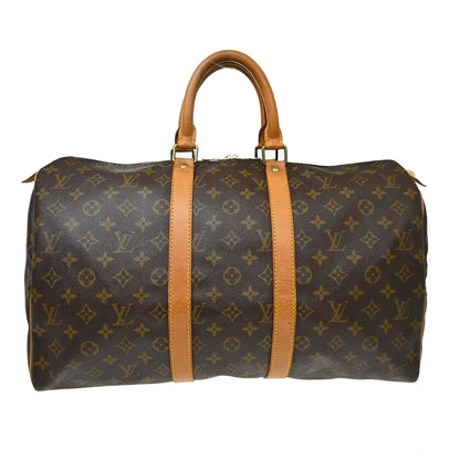 Louis Vuitton Keepall Monogram, Brown, Canvas, Travel Bag