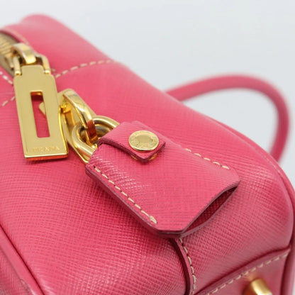 Prada Bauletto Saffiano Leather, Pink, Leather, Handbag