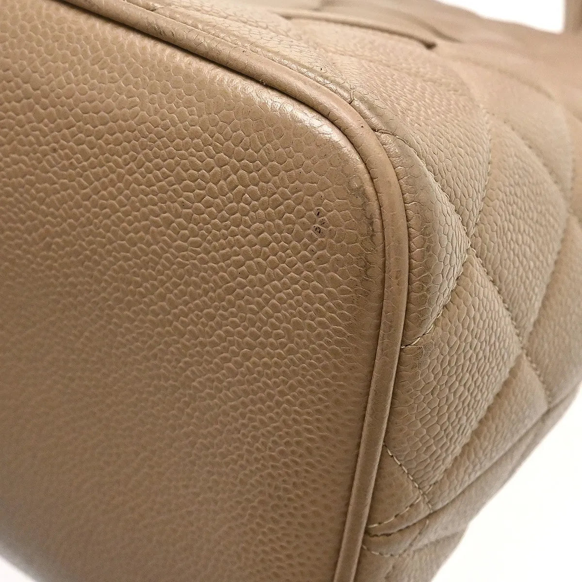 Chanel Medallion Tote Quilted Caviar, Beige, Leather, Tote Bag