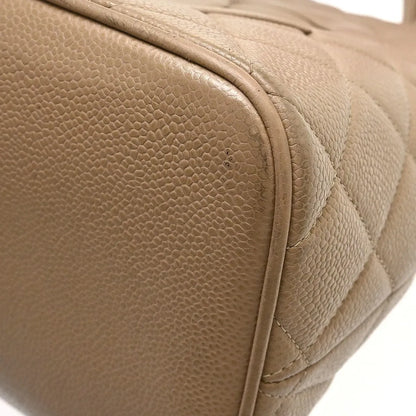 Chanel Medallion Tote Quilted Caviar, Beige, Leather, Tote Bag