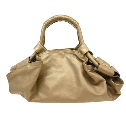 Loewe Anagram Logo Nappa Aire Hand Leather, Gold, Leather, Handbag