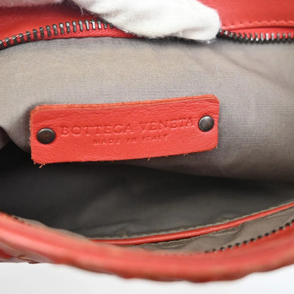 Bottega Veneta Flat Messenger Intrecciato Nappa, Red, Leather, Shoulder Bag