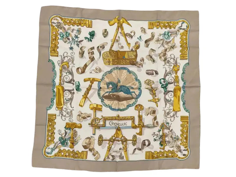 Hermes Carré 90 Silk multicolor, Multicolour, Silk, Scarf