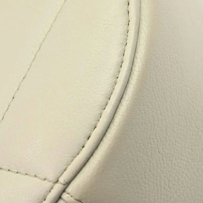 Chanel Round Clutch with Chain Quilted Lambskin, White, Leather, Clutch