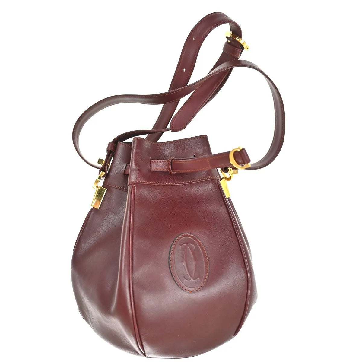 Cartier Must de cartier Leather, Red, Leather, Shoulder Bag
