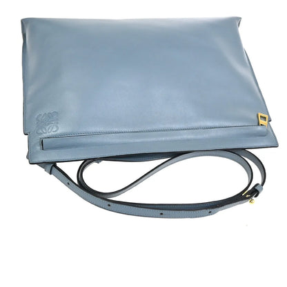 Loewe T Messenger Leather, Blue, Leather, Shoulder Bag