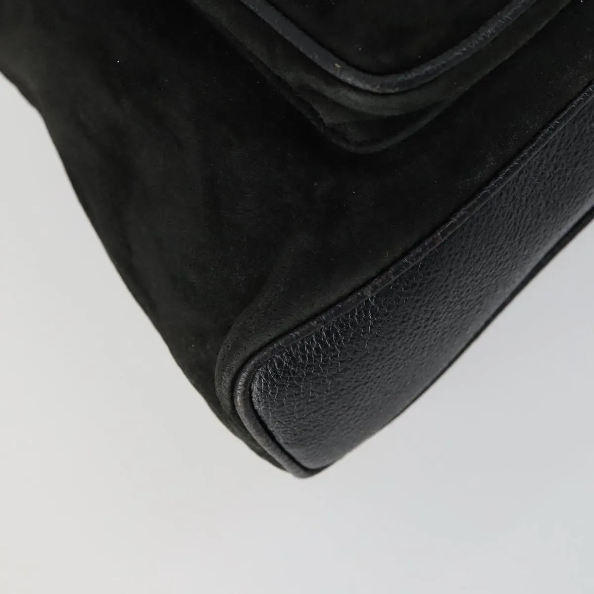 Gucci Vintage Bamboo Suede, Black, Leather, Backpack