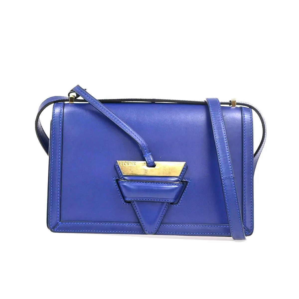 Loewe Barcelona Leather, Blue, Leather, Shoulder Bag