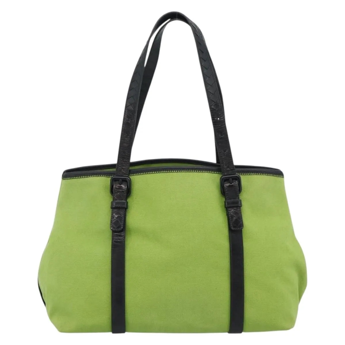 Bottega Veneta Vintage Canvas, Green, Canvas, Tote Bag