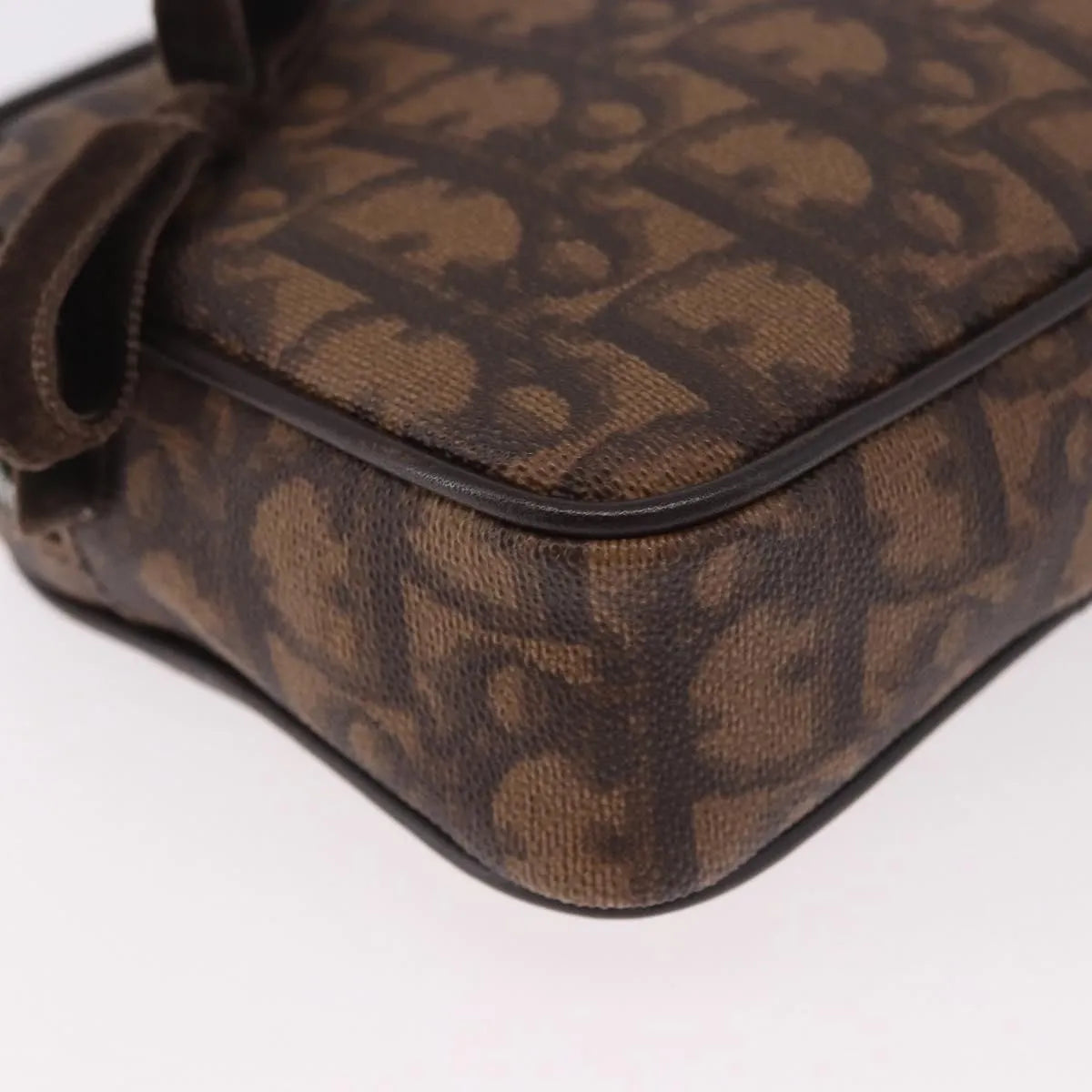 Christian Dior Vintage Trotter Diorissimo Canvas, Brown, Canvas, Clutch