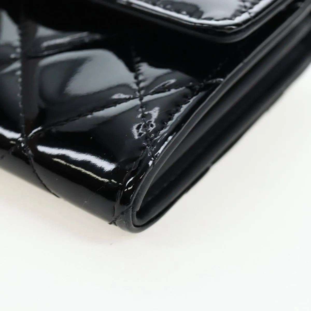 Chanel CC French Flap Quilted Patent Leather, Black, Patent Leather, Wallet