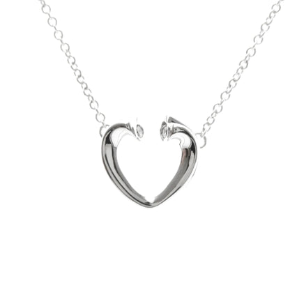 Tiffany & Co. Paloma Picasso Tenderness Heart Pendant 18K White Gold with Diamonds, Silver, White Gold, Necklace