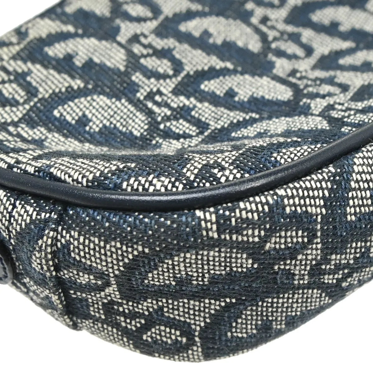 Christian Dior Vintage Trotteur Chain Canvas, Blue, Canvas, Shoulder Bag