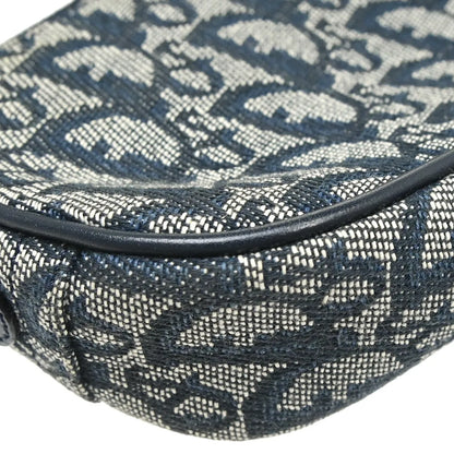 Christian Dior Vintage Trotteur Chain Canvas, Blue, Canvas, Shoulder Bag