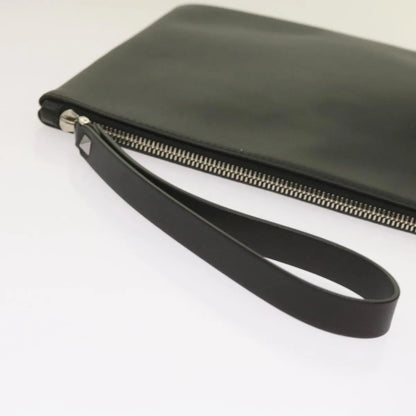 Valentino Garavani VLTN Wristlet Clutch Printed Leather, Black, Leather, Clutch