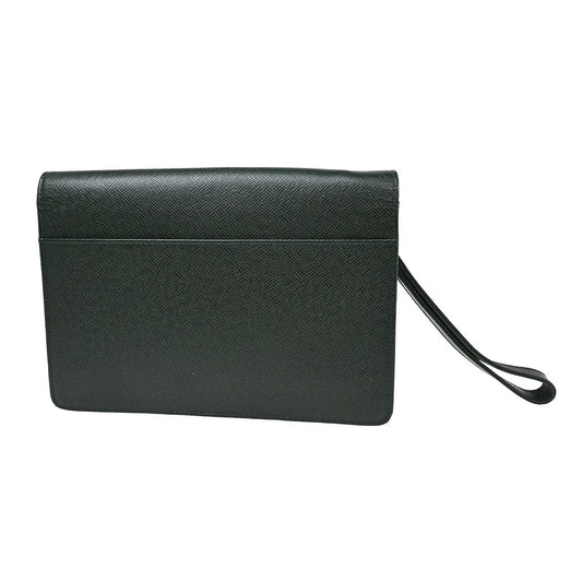 Louis Vuitton Selenga Pochette Taiga Leather, Green, Leather, Clutch