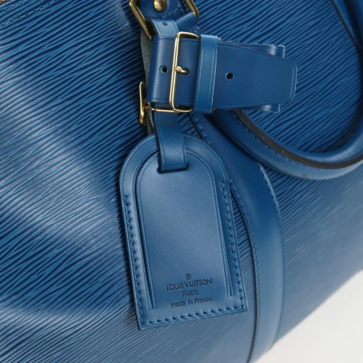 Louis Vuitton Keepall Epi Leather, Blue, Leather, Travel Bag