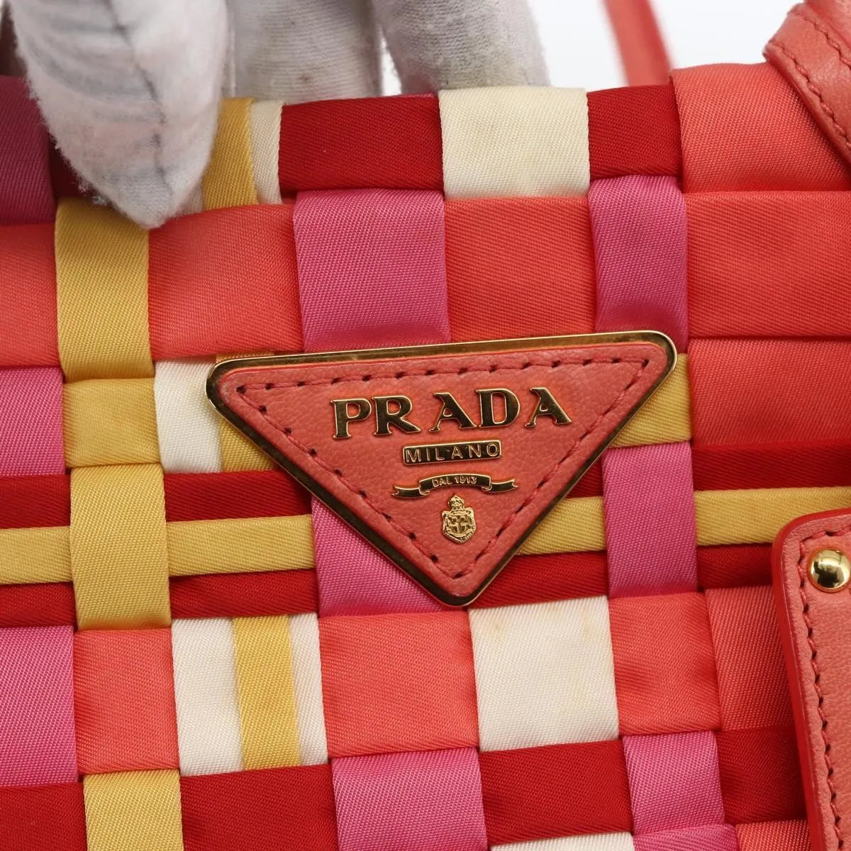 Prada Open Convertible Tote Woven Tessuto, Multicolour, Nylon, Tote Bag