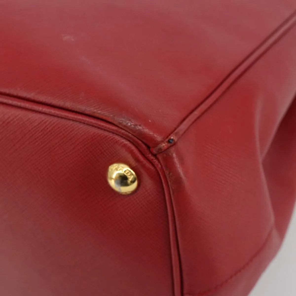Prada Double Zip Lux Tote Saffiano Leather, Red, Leather, Handbag