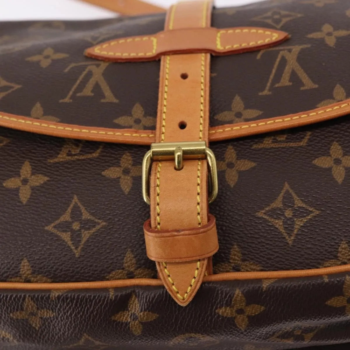 Louis Vuitton Saumur Canvas, Brown, Canvas, Shoulder Bag