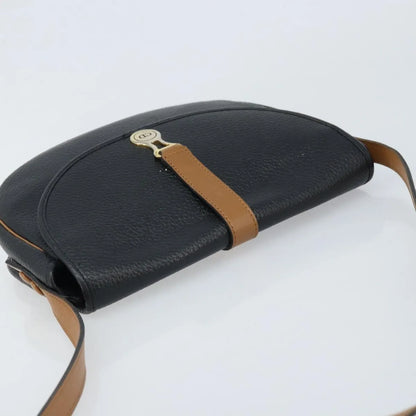 Christian Dior Vintage CD Logo Leather, Black, Leather, Shoulder Bag