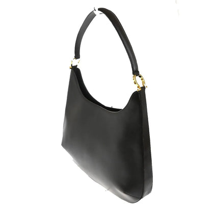 Salvatore Ferragamo Gancini Leather, Brown, Leather, Shoulder Bag