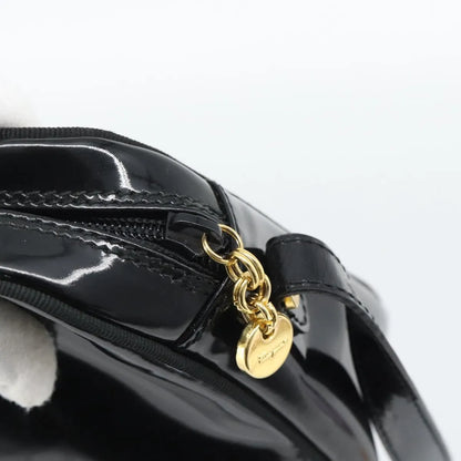 Salvatore Ferragamo Vala Patent Leather, Black, Patent Leather, Shoulder Bag