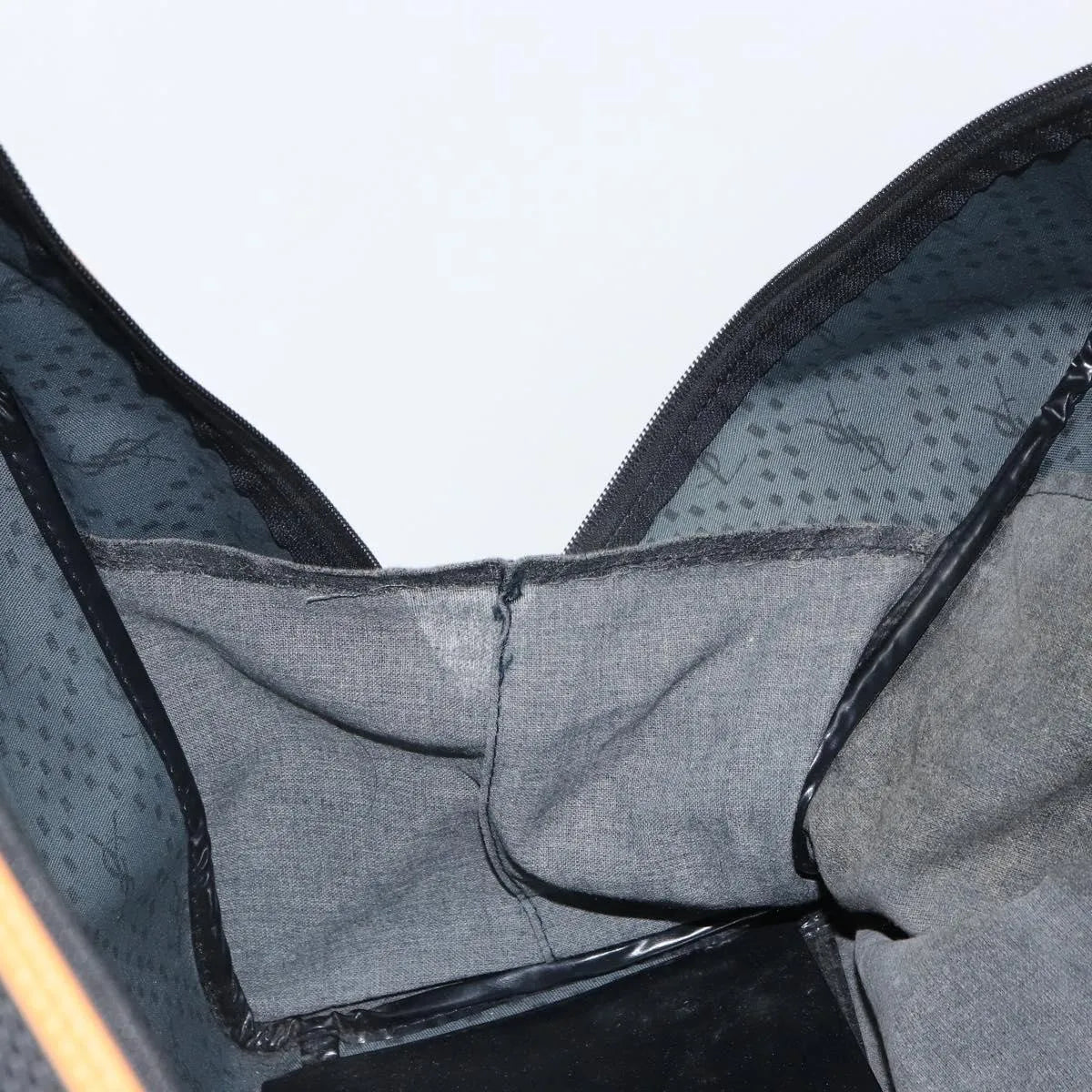 Saint Laurent Vintage Boston PVC Leather, Black, Canvas, Travel Bag