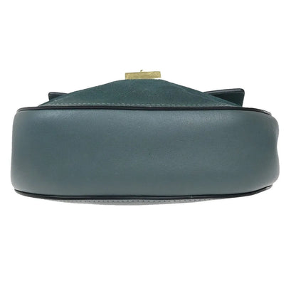 Chloe Drew Leather and Suede, Blue, Suede, Shoulder Bag