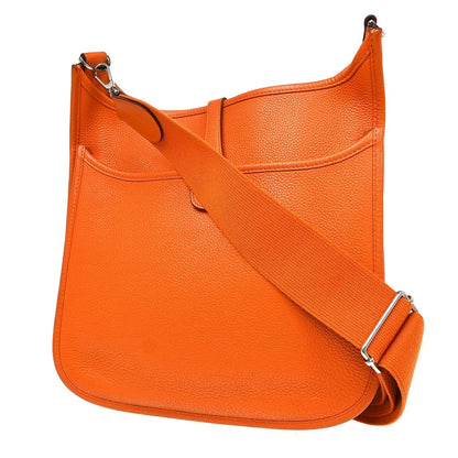 Hermes Evelyne Bag Gen III Clemence, Orange, Leather, Shoulder Bag