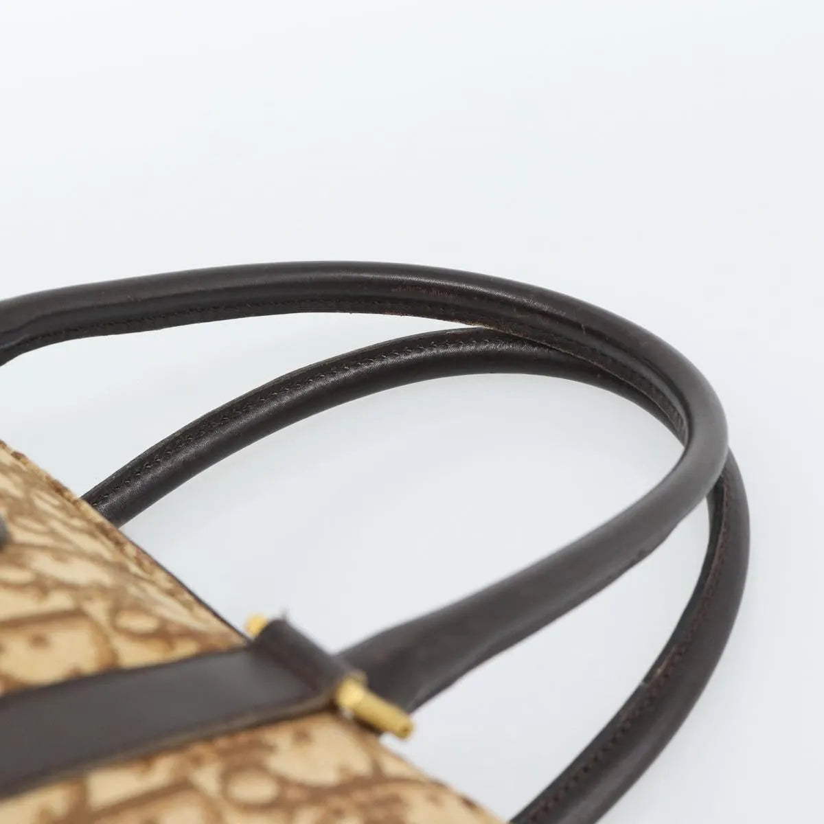 Christian Dior Vintage CD Trotter Canvas, Brown, Canvas, Handbag