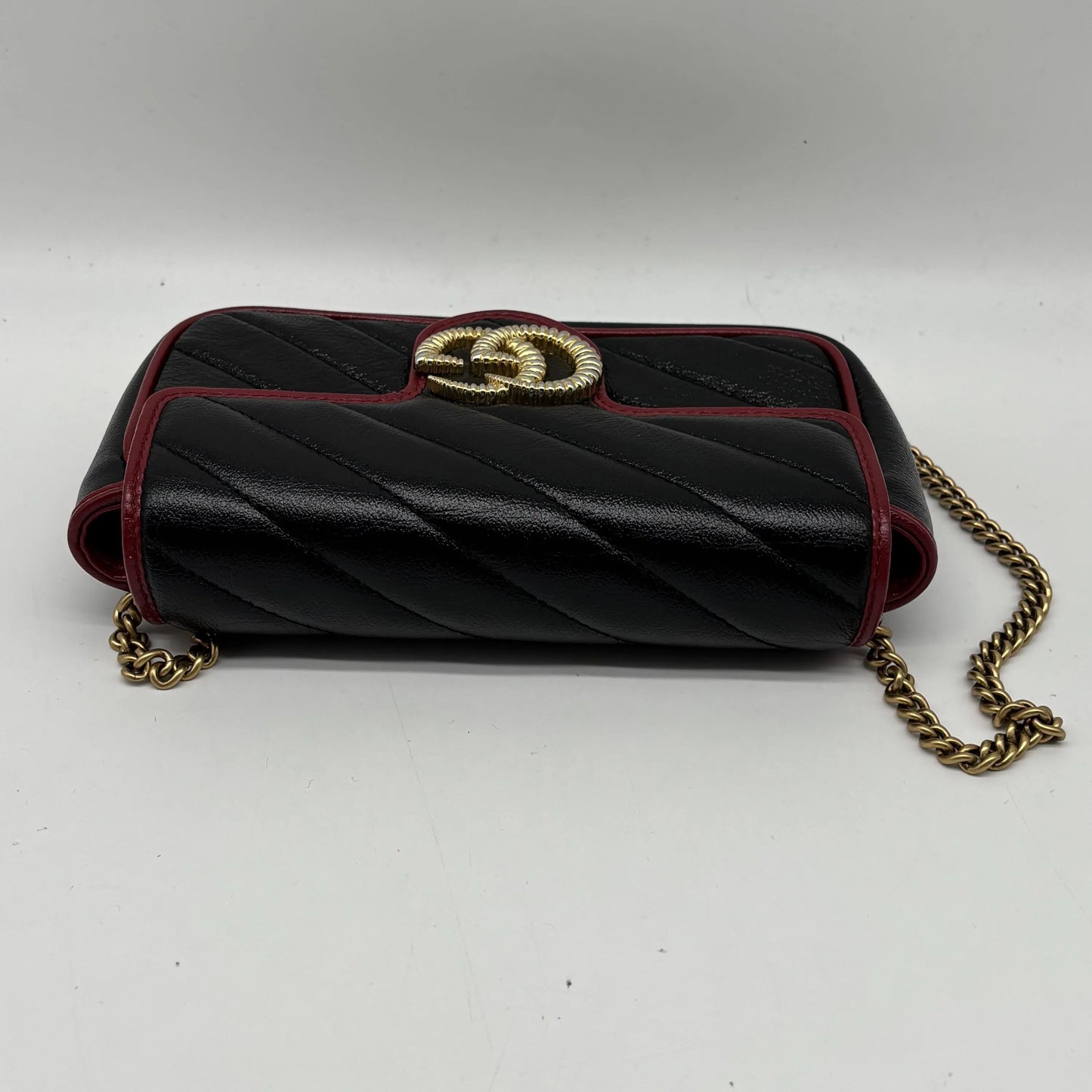 Gucci GG Marmont Chain Flap Matelasse Leather, Black, Leather, Crossbody Bag