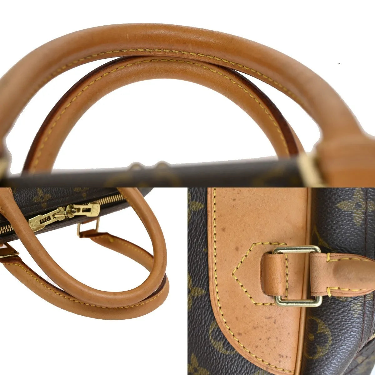 Louis Vuitton Deauville Monogram Canvas, Brown, Leather, Handbag