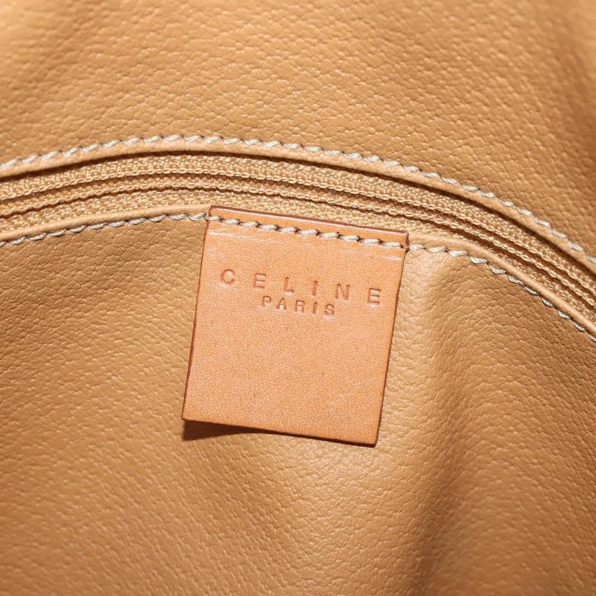 Celine Vintage Duffle Canvas and Leather, Brown, Canvas, Travel Bag